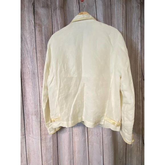 TORRAS LASER CUT LEATHER TRIM BEIGE LINEN MEN'S JACKET 42 - Picture 7 of 8